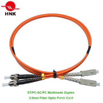 Cordon de raccordement à fibre optique duplex multimode 50 mm / PC-SC / PC multimédia multimédia de 3,0 mm